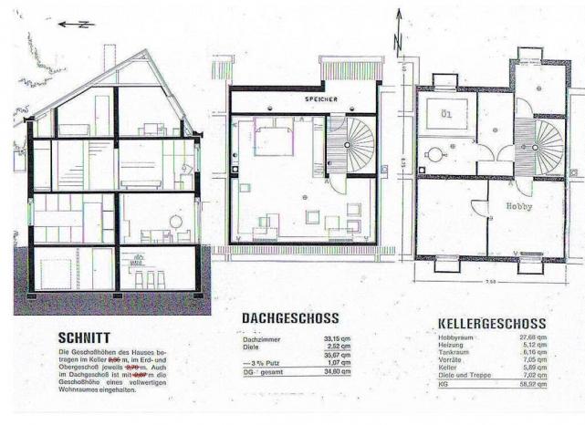 Grundriss UG und Querschnitt